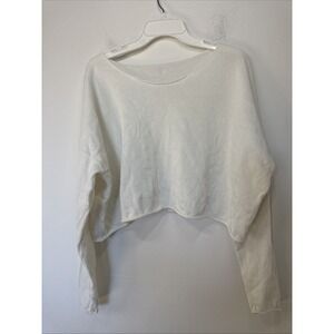 J. Galt Women's 100% Cotton Off White Cropped Long Sleeve Shirt Top NO SIZE